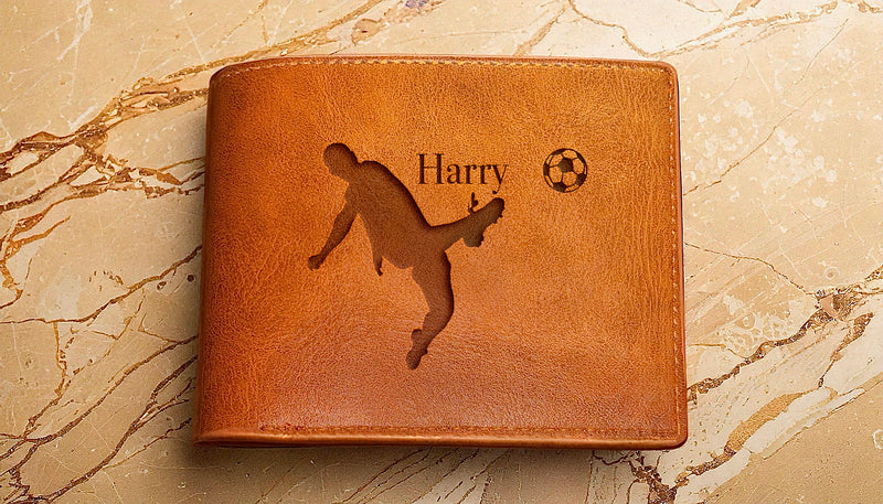 Personalised Football Wallet — Engraved Keepsake